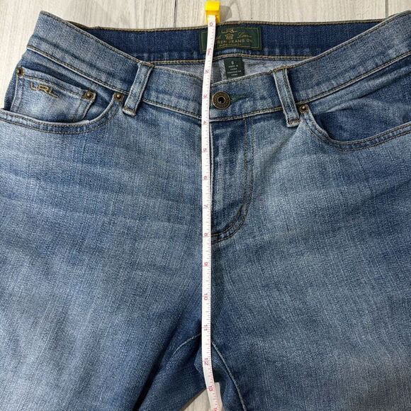 Lauren Ralph lauren cotton jeans size 6   Unique green trim design - Picture 4 of 8
